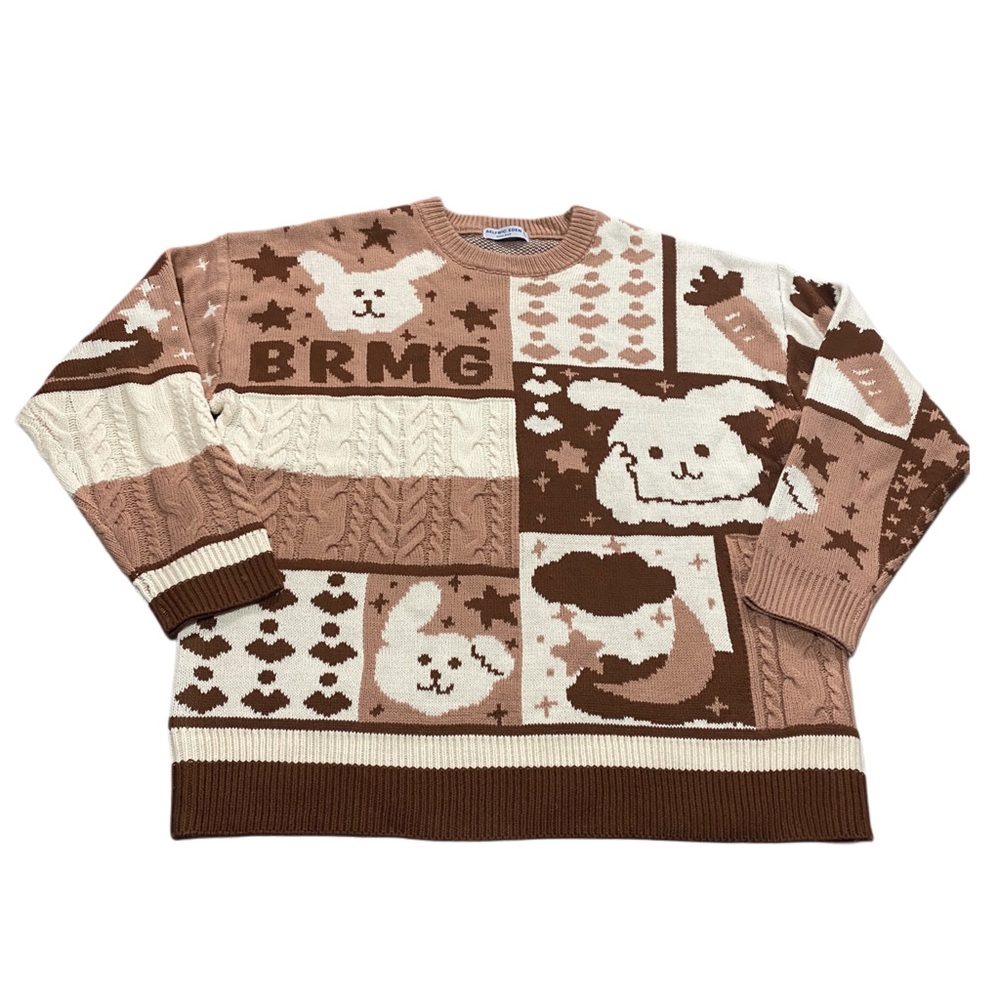 Aelfric Eden Bunny Chunky Funky Oversized Brown Sweater